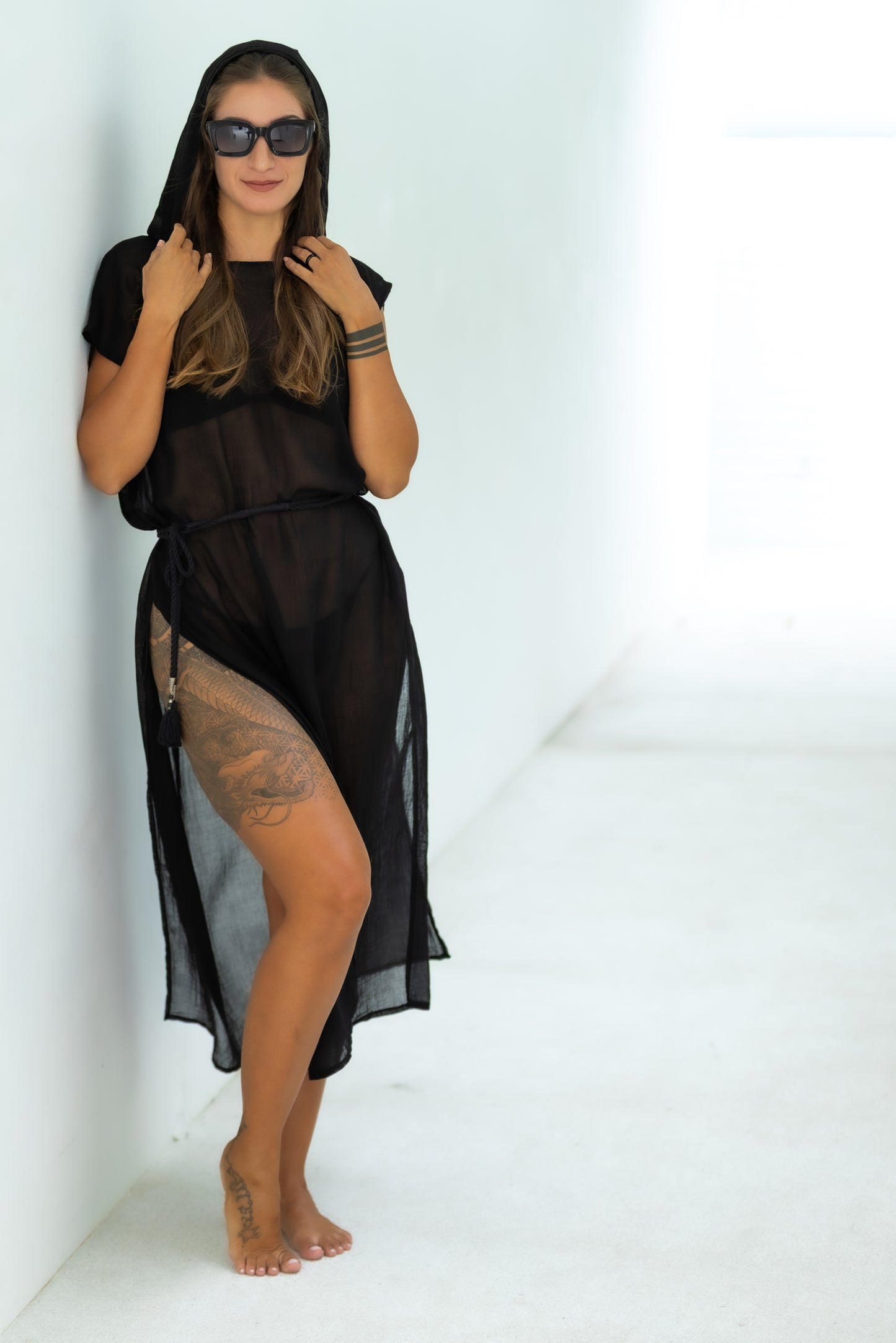HORIZON KAFTAN - BLACK HOODED