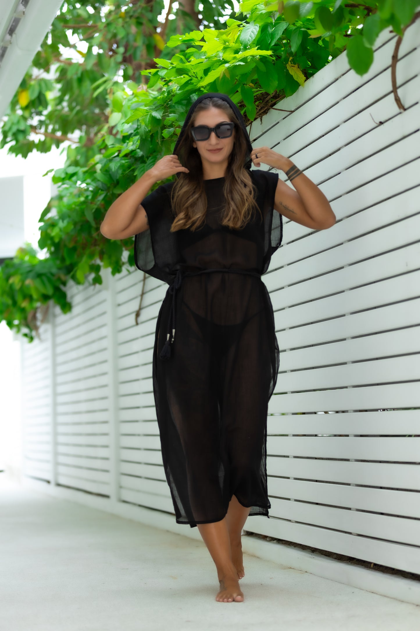 HORIZON KAFTAN - BLACK HOODED