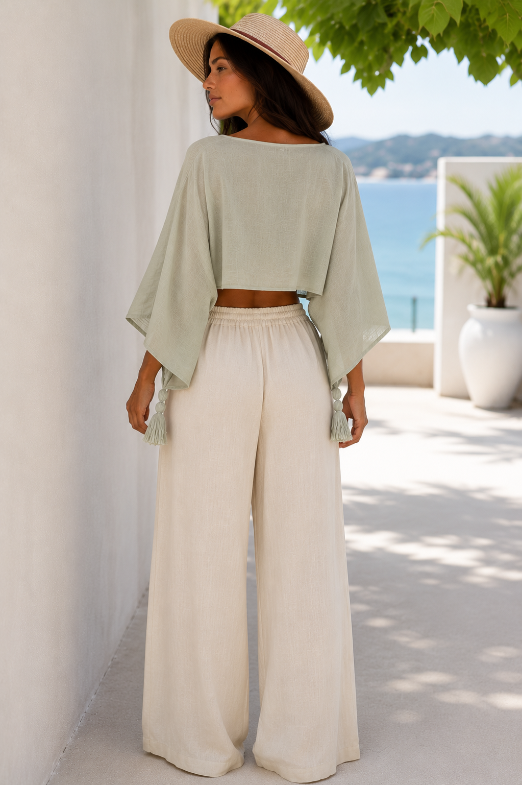 HORIZON SOFT GREEN COTTON CROP TOP