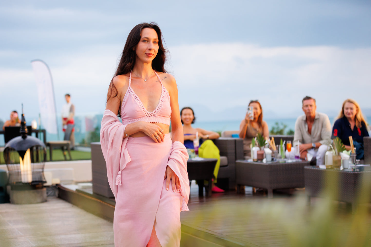 BAHARI SOFT PINK WRAP SKIRT