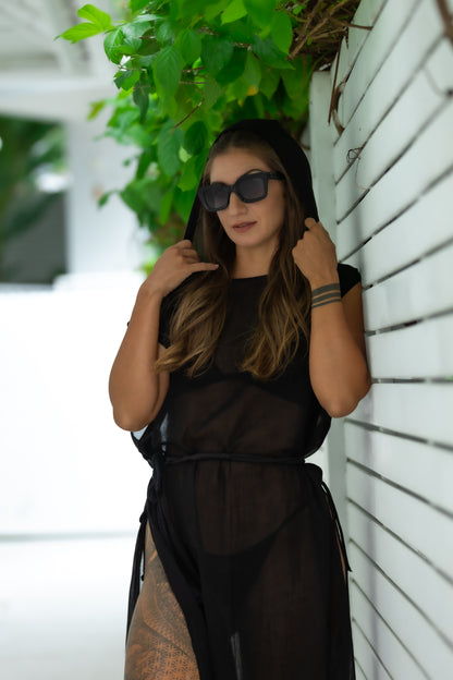 HORIZON KAFTAN - BLACK HOODED