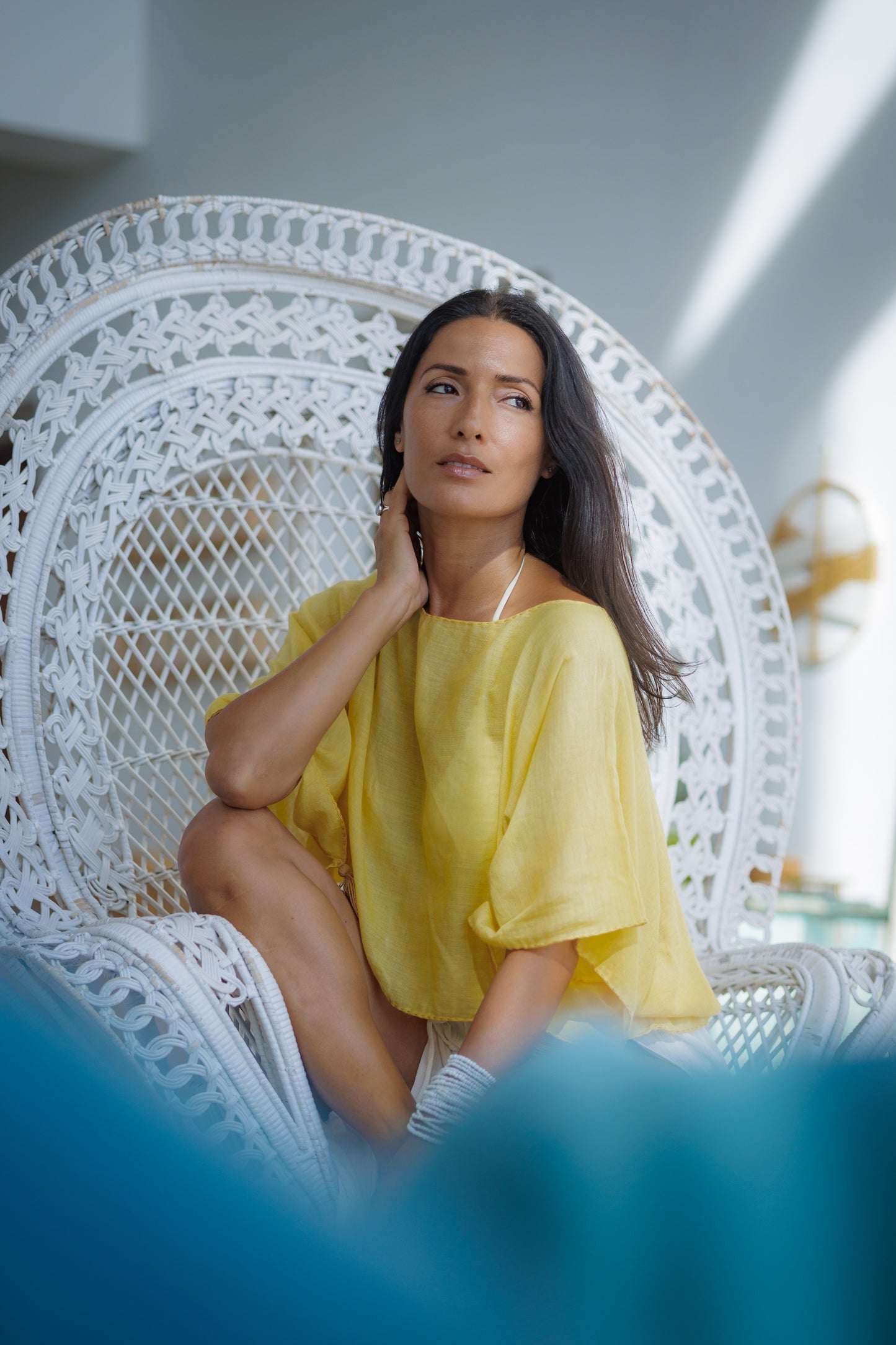 HORIZON WARM YELLOW COTTON CROP TOP
