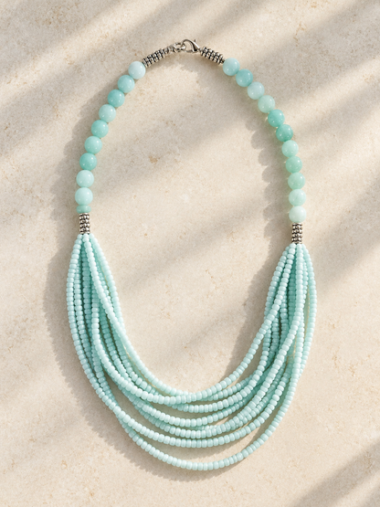 Island Muses Aqua Beaded Necklace