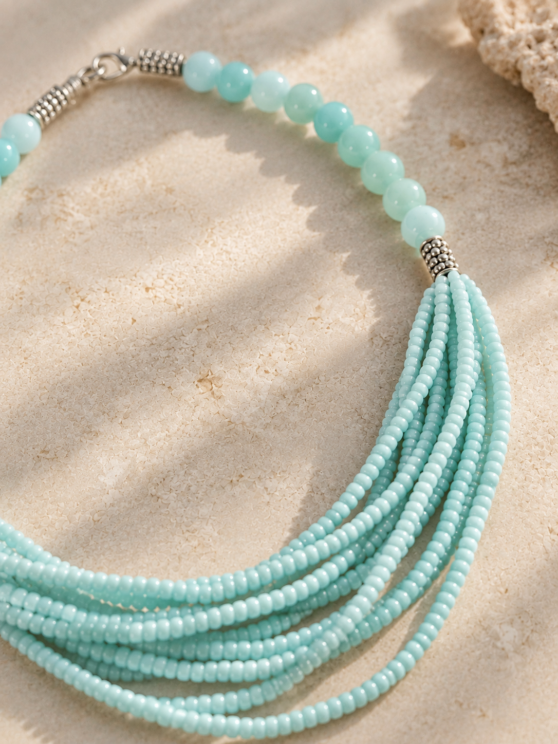 Island Muses Aqua Beaded Necklace