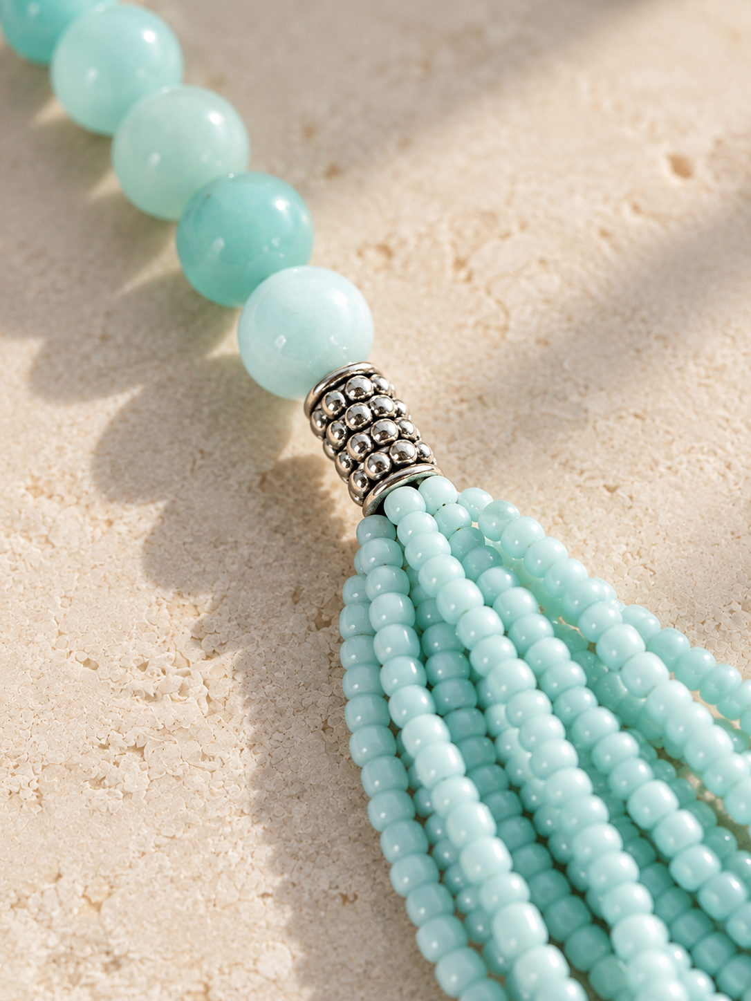 Island Muses Aqua Beaded Necklace
