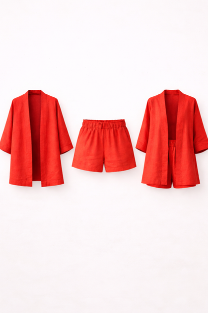 ANNA RED LINEN SET - Special Edition