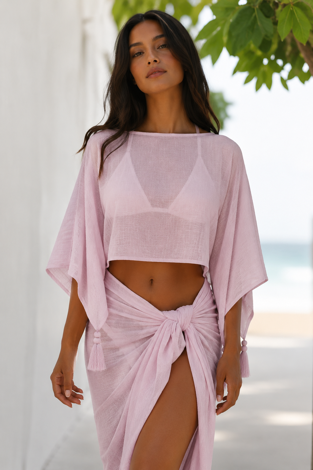 HORIZON SOFT PURPLE COTTON CROP TOP